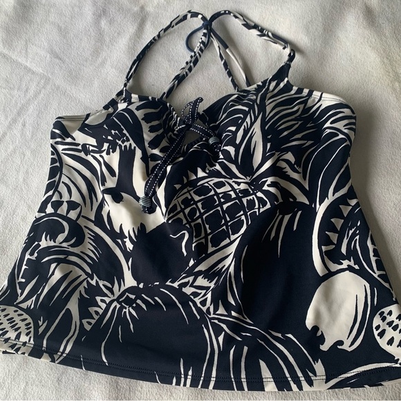 Anne Cole Womens Tropical Coastal Palm Pineapple Printed Tankini Top Size 16 - Picture 2 of 8